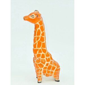 Vintage Artesania Rinconada Giraffe figurine orange made in Uruguay 6 1/4" tall